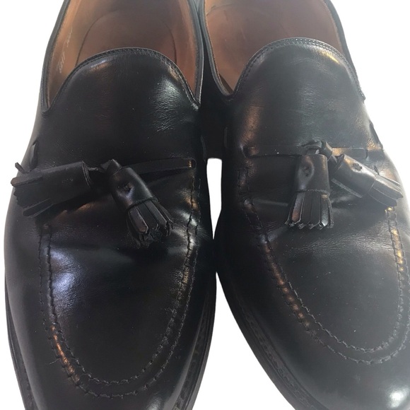 Allen Edmonds 11.5 B Handcrafted Calfskin Leather Grayson Black Tassel Loafers - Picture 10 of 12